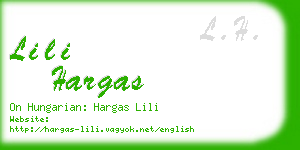 lili hargas business card